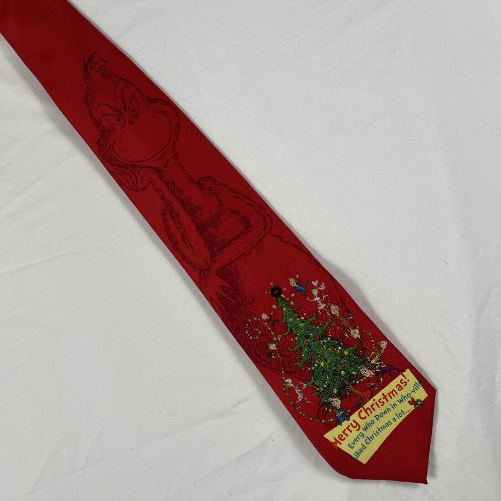 Dr. Seuss How The Grinch Stole Christmas Holiday Novelty Light Up Tie Who Ville